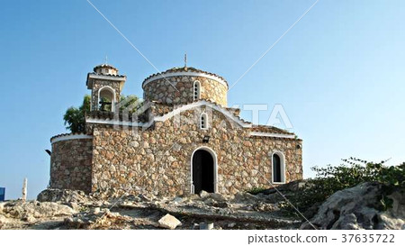 Christian church on the hill front view. Cyprus Christian church on the hill front view. Cyprus 37635722