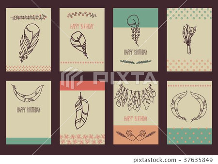 Vector Set of Sketch Plumage Vector Set of Sketch Plumage 37635849