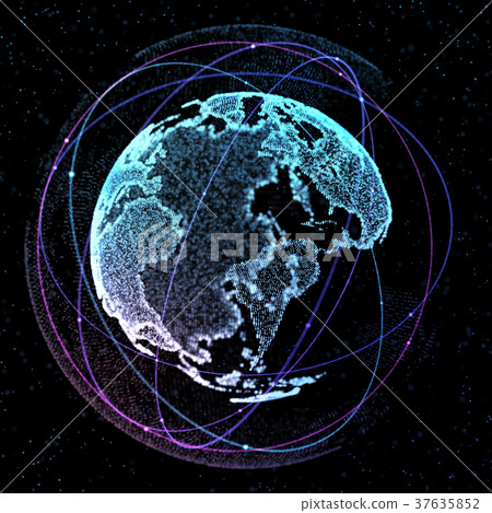 Abstract technology background with global Abstract technology background with global 37635852