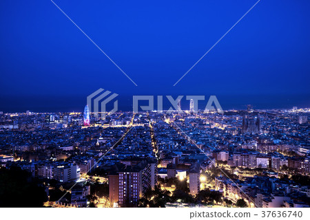 Barcelona skyline, Spain 37636740