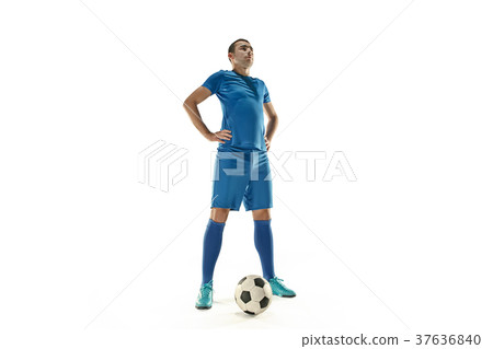 Professional football soccer player with ball 37636840