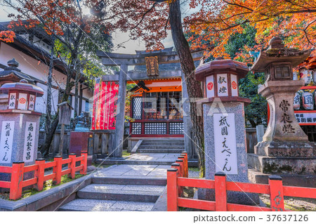 日本的風景京都祗園八坂神社 祗園ebesan 照片素材 圖片 圖庫