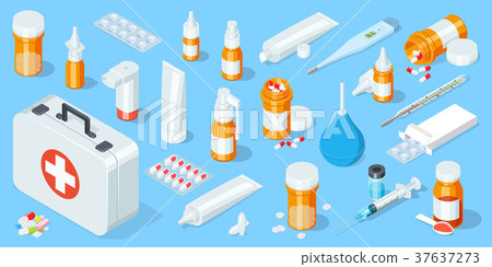 Big set of medical equipment and pharmacy. First 37637273