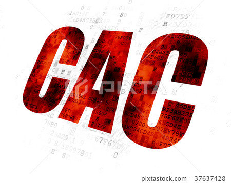 Stock market indexes concept: CAC on Digital Stock market indexes concept: CAC on Digital 37637428