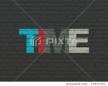 Time concept: Time on wall background Time concept: Time on wall background 37637445