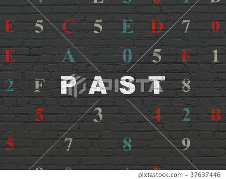 Time concept: Past on wall background Time concept: Past on wall background 37637446
