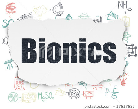 Science concept: Bionics on Torn Paper background 37637655