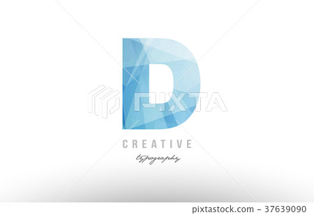 d blue polygonal alphabet letter logo icon design - Stock Illustration ...