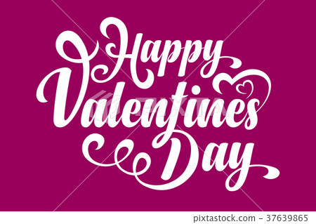 Happy Valentines Day. Calligraphic text 37639865