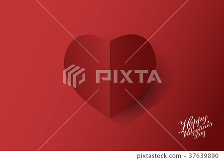 Valentine's day background,with red paper heart. 37639890