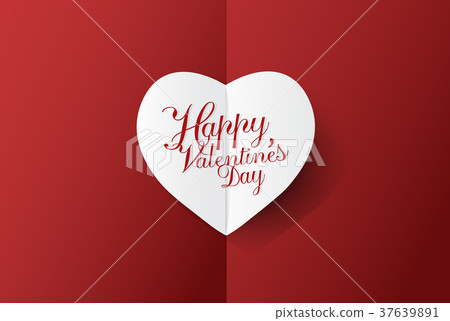 Valentine's day background,with White paper heart. Valentine's day background,with White paper heart. 37639891