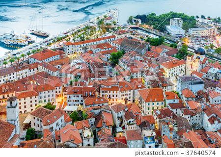 Evening view of Kotor old town Evening view of Kotor old town 37640574