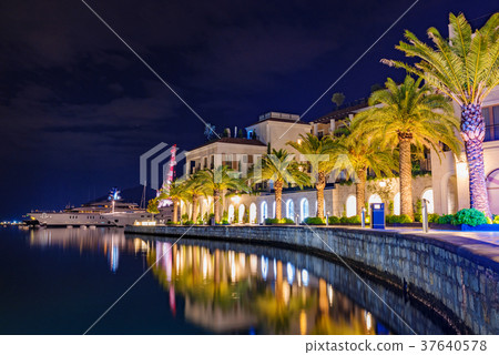 Tivat promenade at night Tivat promenade at night 37640578