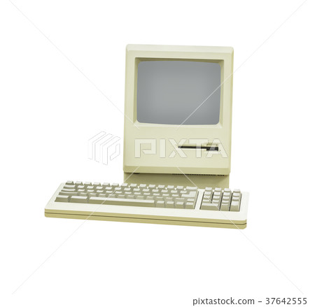 Retro computer isolated 37642555