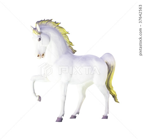 White horse statue isolated White horse statue isolated 37642563
