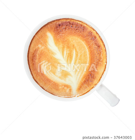 hot coffee cappuccino or latte coffee top view hot coffee cappuccino or latte coffee top view 37643003