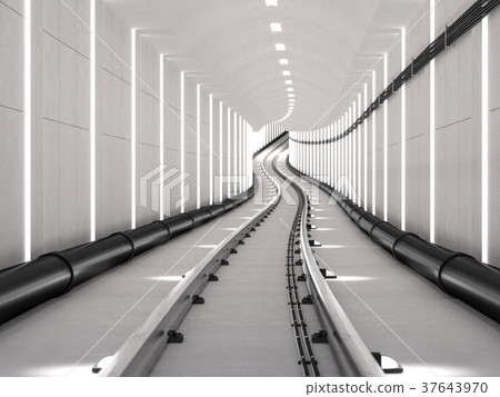 Subway tunnel with light track 37643970