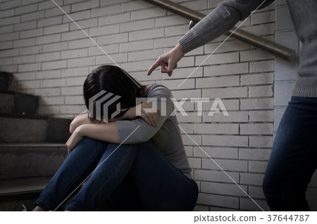 woman with bullying concept 37644787