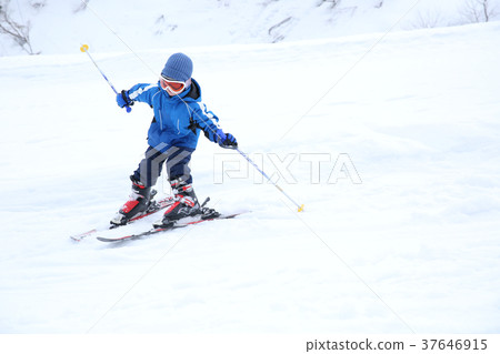 Children enjoying skiing Children enjoying skiing 37646915