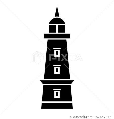Sea beacon icon, simple style 37647072