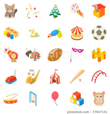 Perform icons set, cartoon style 37647141