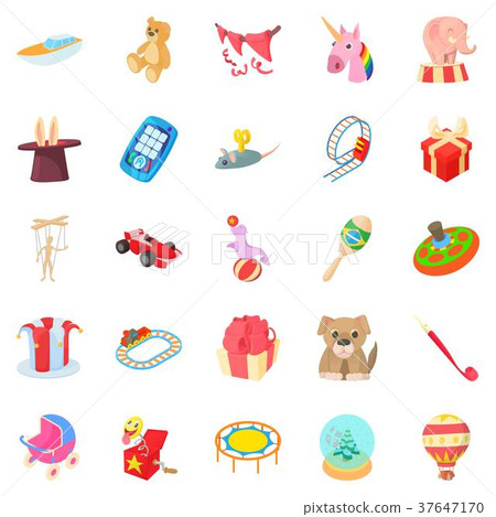 Sander icons set, cartoon style 37647170