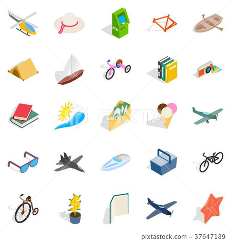 Amazing toy icons set, isometric style 37647189