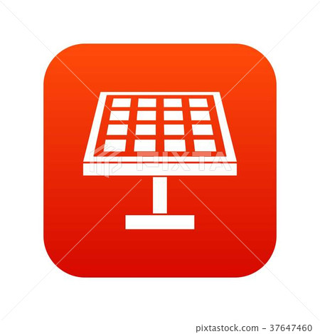 Solar energy panel icon digital red - Stock Illustration [37647460] - PIXTA