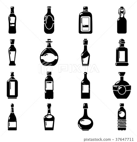 Bottles icons set, simple style - Stock Illustration [37647711] - PIXTA