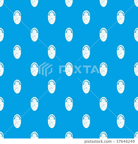 Newborn wrapped in baby blanket pattern seamless blue 37648249