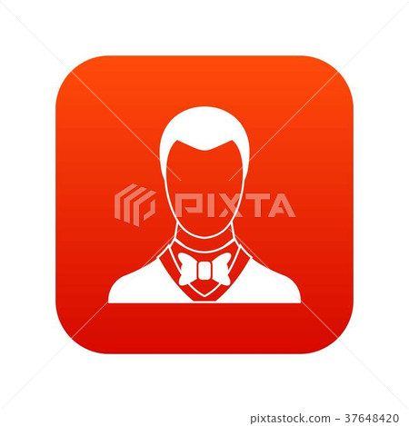Groom icon digital red Groom icon digital red 37648420