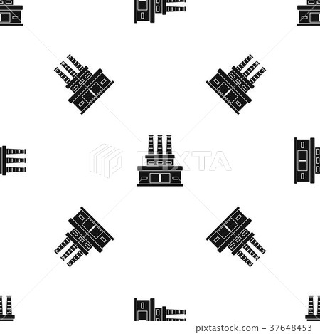 Large oil refinery pattern seamless black Large oil refinery pattern seamless black 37648453