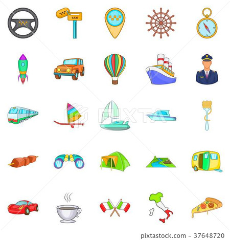 International icons set, cartoon style 37648720