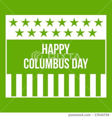 Happy Columbus day icon green Happy Columbus day icon green 37648798