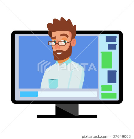 Online Video Conference Vector.  37649003