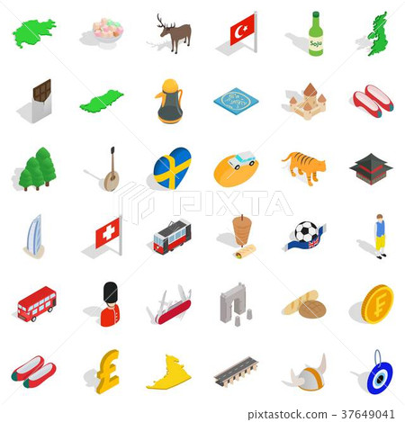 Cooking icons set, isometric style 37649041