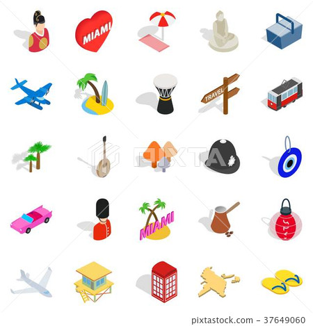 Discover icons set, isometric style 37649060