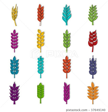 Ear corn icons doodle set 37649140
