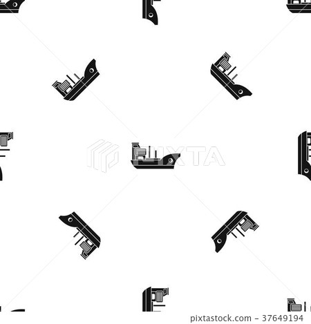 Marine ship pattern seamless black Marine ship pattern seamless black 37649194