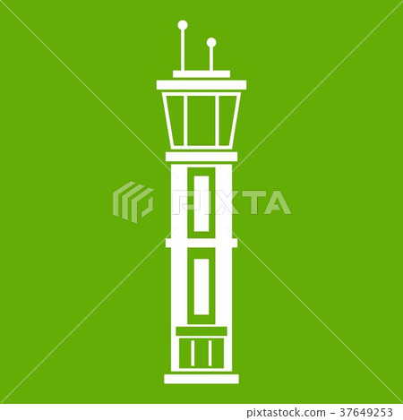 Airport control tower icon green Airport control tower icon green 37649253