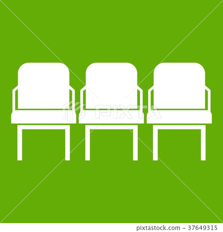 Chairs in the departure hall icon green 37649315