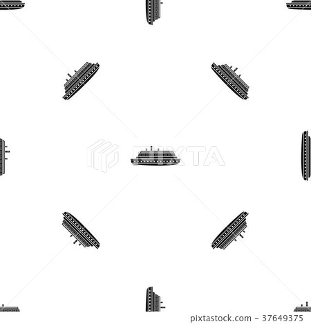 Long ship pattern seamless black 37649375