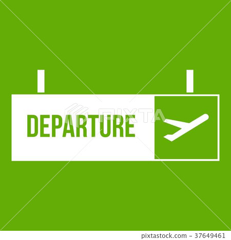 Airport departure sign icon green 37649461