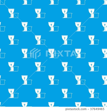 Bowl and bread pattern seamless blue 37649465
