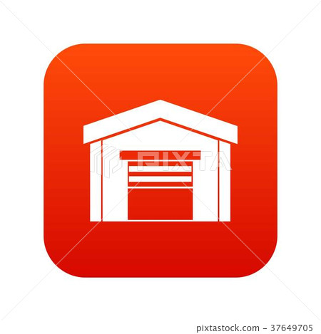 Garage icon digital red - Stock Illustration [37649705] - PIXTA