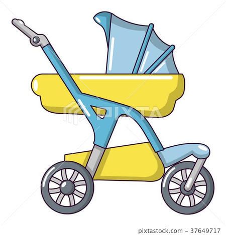 Baby carriage designer icon, cartoon style Baby carriage designer icon, cartoon style 37649717