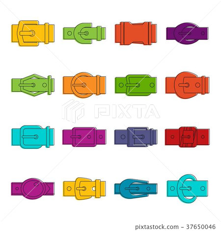 Belt buckles icons doodle set 37650046