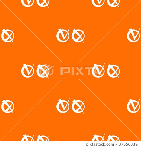 Tick and cross in circles pattern seamless 37650339