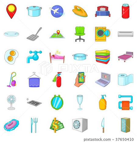 Washing machine icons set, cartoon style 37650410