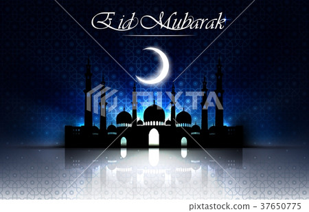 Beautiful religious eid background with mosque 37650775